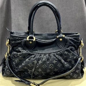 LV handbag monogram black denim AUTHENTIC